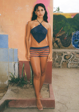 Bulawan Short and Crop Top set Navy