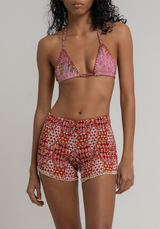 Batik Smock shorts merah putih