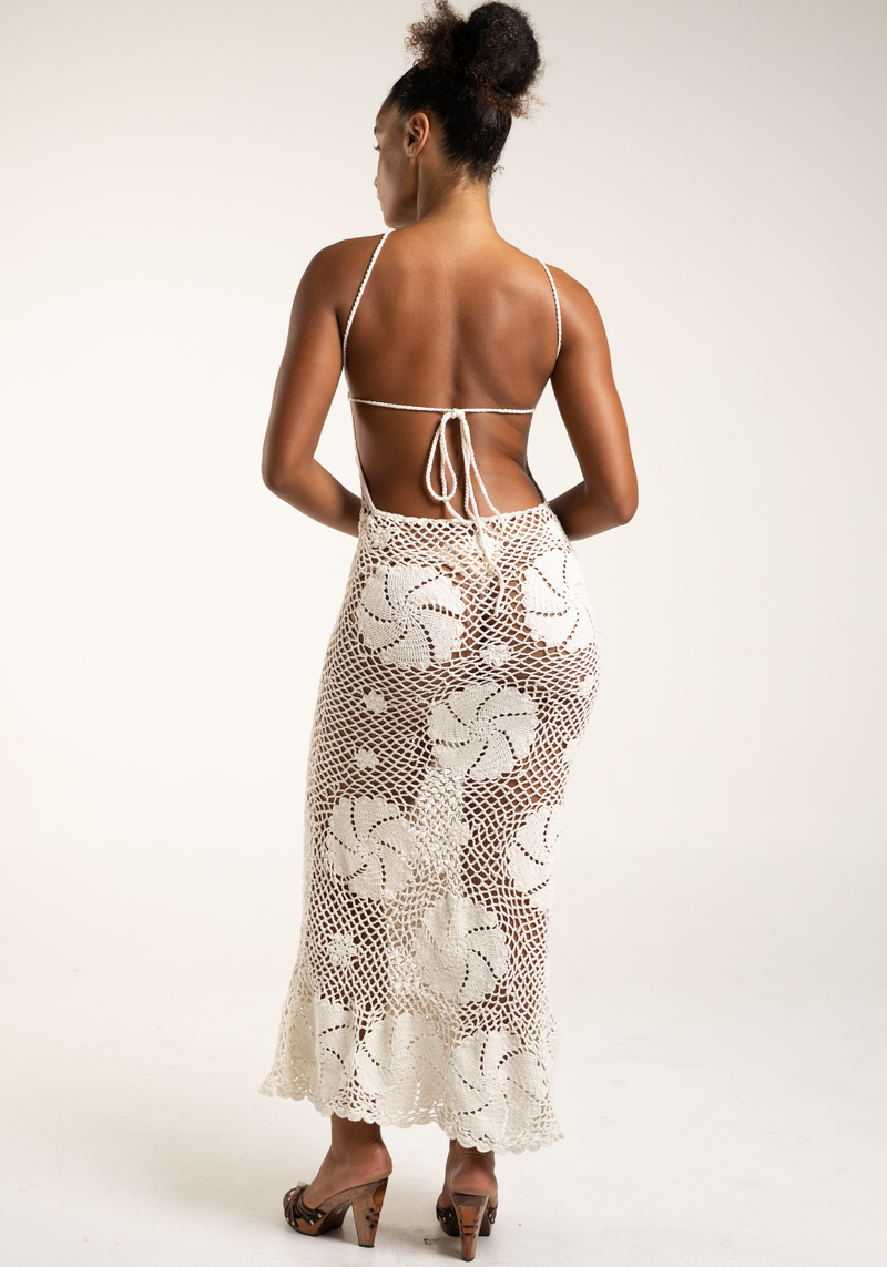 Buana Long Dress White