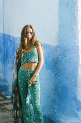 Baia Crop Singlet Blue