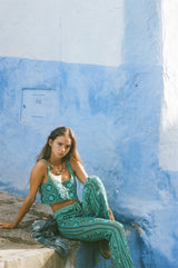 Baia Crop Singlet Blue